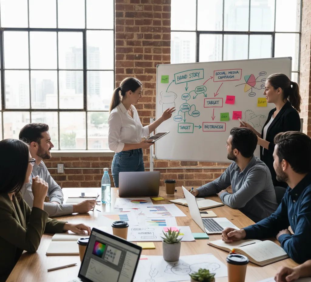 Reasons to hire a creative ad agency for marketing in Kerala with a dynamic team collaborating on strategies.